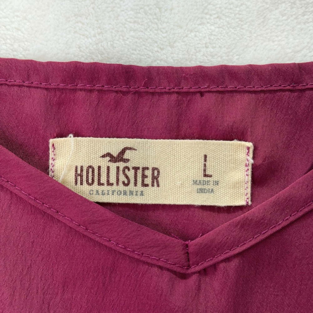 Hollister‎ Tank Top Womens Large Burgundy V-Neck Cami Y2K Spaghetti Straps Boho - Picture 7 of 8